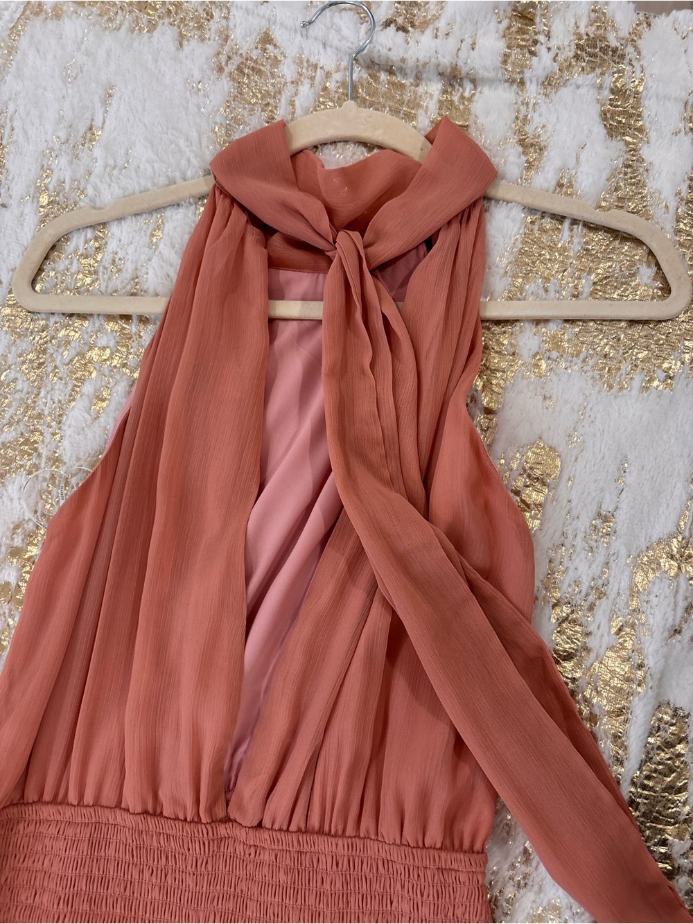 Women’s Coral Tiered Tulle Party Dress - Picture 4 of 6